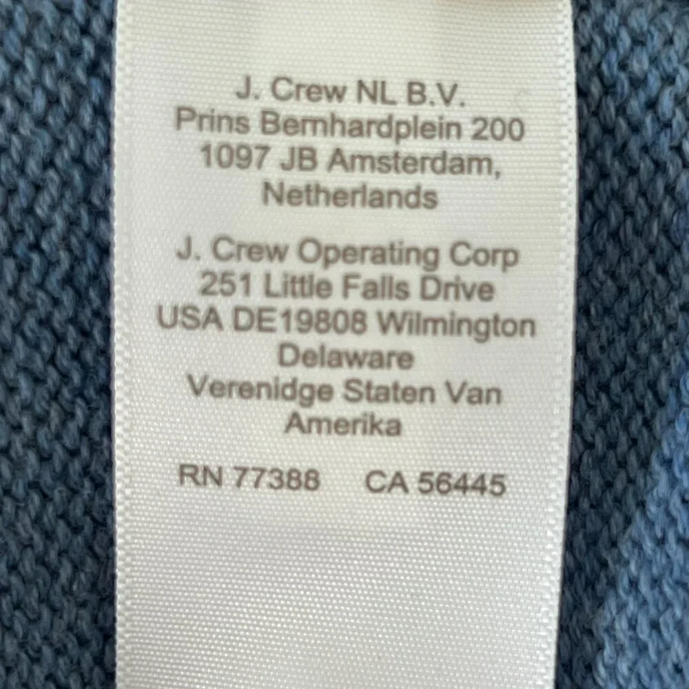 J.Crew Heritage 100% Cotton Crewneck Sweater Heavyweight Ribbed Pullover Blue M